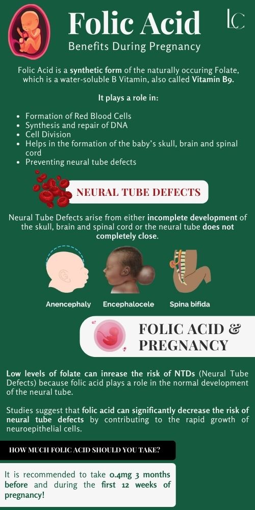 The benefits of folic acid during pregnancy