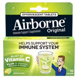 Airborne Effervescent Tablets Lemon Lime 10