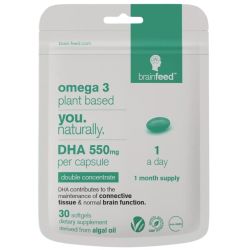 Brain Feed Omega-3 Plant-based DHA 500mg Softgels 30