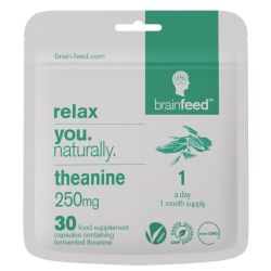 Brain Feed Relax Natural Theanine 250mg Capsules 30