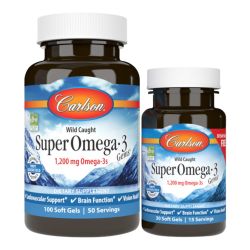 Carlson Labs Norwegian Super Omega-3 Gems 1200mg Softgels 100 + 30