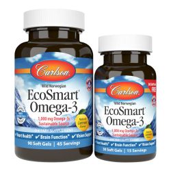 Carlson Labs Smart Omega-3 1000mg Natural Lemon Softgels 90 + 30