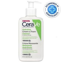 Cerave Hydrating Cream-to-Foam Cleanser 236ml dermatologist approved
