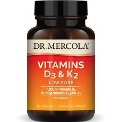 Dr. Mercola Vitamins D3 & K2 Low Dose Capsules 30