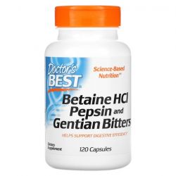 Doctor's Best Betaine HCl Pepsin & Gentian Bitters Caps 120