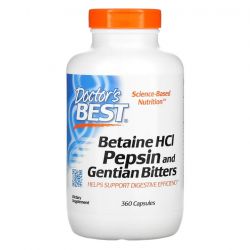 Doctor's Best Betaine HCl Pepsin & Gentian Bitters Caps 360