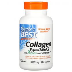 Doctor's Best Collagen Types 1 and 3 with Vitamin C 1000mg Tabs 180