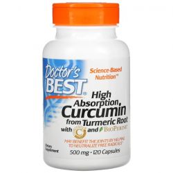 Doctor's Best High Absorption Curcumin From Turmeric Root with C3 Complex & BioPerine 500mg Caps 120