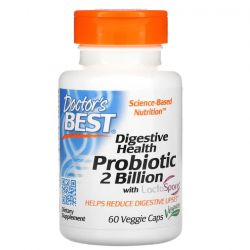 Doctor's Best Digestive Health Probiotic 2 Billion with LactoSpore Vcaps 60