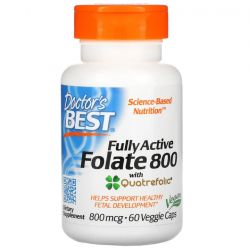 Doctor's Best Fully Active Folate 800 with Quatrefolic 800mcg Vcaps 60