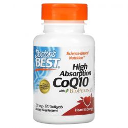 Doctor's Best High Absorption CoQ10 with BioPerine 100mg Softgels 120