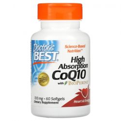Doctor's Best High Absorption CoQ10 with BioPerine 100mg Softgels 60