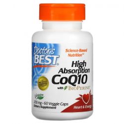 Doctor's Best High Absorption CoQ10 with BioPerine 200mg Vcaps 60