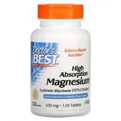 Doctor's Best High Absorption Magnesium 100mg Tabs 120