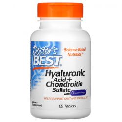 Doctor's Best Hyaluronic Acid + Chondroitin Sulfate with BioCell Collagen Tabs 60