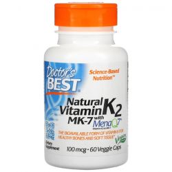 Doctor's Best Natural Vitamin K2 MK7 with MenaQ7 100mcg Vcaps 60