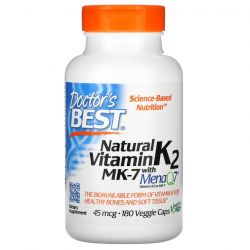Doctor's Best Natural Vitamin K2 MK7 with MenaQ7 45mcg Vcaps 180
