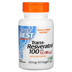 Doctor's Best Trans-Resveratrol with ResVinol-25 100mg Vcaps 60