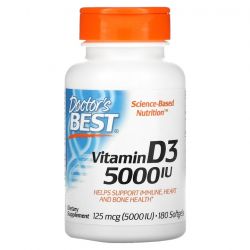Doctor's Best Vitamin D3 5000iu Softgels 180