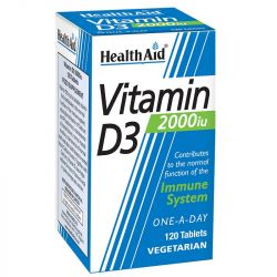 HealthAid Vitamin D3 2000iu Tablets 120