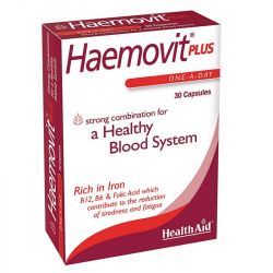 HealthAid Haemovit Plus Iron VitB12 Vit B6 Folic Acid Caps 30