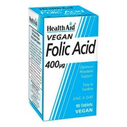 HealthAid Folic Acid 400ug tablets 90