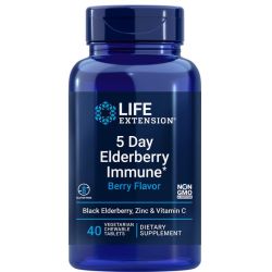 Life Extension 5 Day Elderberry Immune Berry Chewables 40