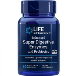 Life Extension Enhanced Super Digestive Enzymes with Probiotics Vegicaps 60