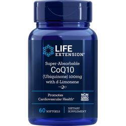 Life Extension Super-Absorbable CoQ10 (Ubiquinone) with d-Limonene 100mg Softgels 60