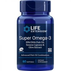 Life Extension Super Omega-3 EPA/DHA with Sesame Lignans & Olive Extract Softgels 60