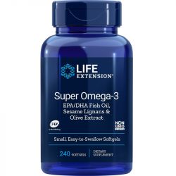 Life Extension Super Omega-3 EPA/DHA with Sesame Lignans & Olive Extract Softgels 240