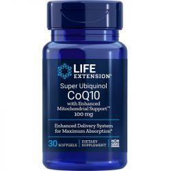 Life Extension Super Ubiquinol CoQ10 with Enhanced Mitochondrial Support 100mg Softgels 30