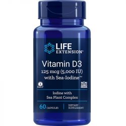 Life Extension Vitamin D3 with Sea-Iodine 5000iu Caps 60