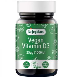 Lifeplan Vegan Vitamin D3 1000iu Caps 30