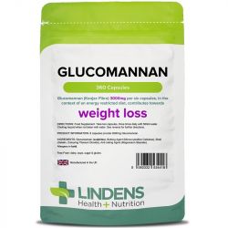 Lindens Glucomannan (Konjac Fibre) 500mg Capsules 360