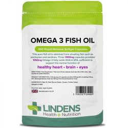 Lindens Omega 3 Fish Oil (30% DHA/EPA) Capsules 360