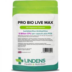 Lindens Pro Bio Live Max 6bn Veg Capsules 100