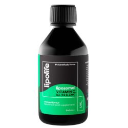 Lipolife LVC3 Liposomal Vitamin C, D3, K2 plus Zinc 240ml