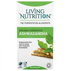 Living Nutrition Organic Fermented Ashwagandha Caps 60