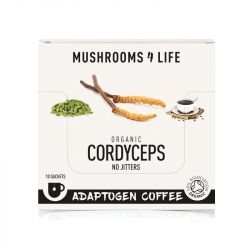 Mushrooms4Life Organic Cordyceps Adaptogen Coffee Sachets 10