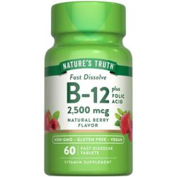Nature's Truth Vitamin B12 + Folic Acid Tablets 60