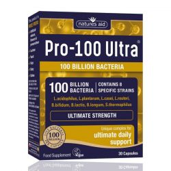 Nature's Aid Pro-100 Ultra (100 Billion Bacteria) 8 Strain Complex Vegicaps 30