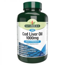 Nature's Aid Cod Liver Oil (High Strength) 1000mg Softgels 180