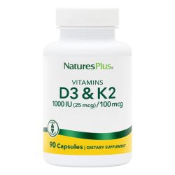 Nature's Plus Vitamin D3 1000iu with K2 100mcg VCaps 90