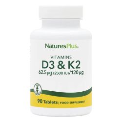 Nature's Plus Vitamin D3 2500iu with K2 120mcg VCaps 90