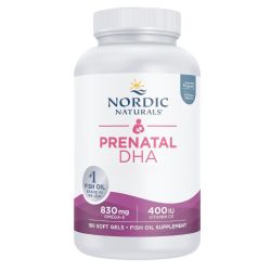 Nordic Naturals Prenatal DHA 830mg Omega-3 + 400iu D3 Unflavored Softgels 180