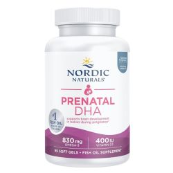 Nordic Naturals Prenatal DHA 830mg Omega-3 + 400iu D3 Unflavored Softgels 90