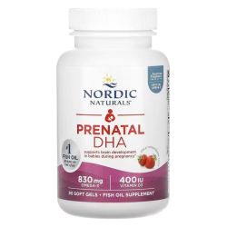 Nordic Naturals Prenatal DHA 830mg Omega-3 + 400iu D3 Strawberry Softgels 90