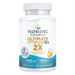 Nordic Naturals Ultimate Omega 2x with Vitamin D3 2150mg Lemon Softgels 60