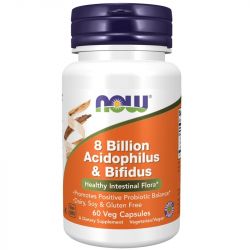 NOW Foods 8 Billion Acidophilus & Bifidus Capsules 60